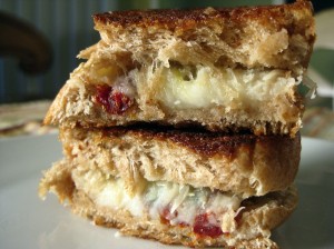 Bacon-Roasted Grilled Cheese sliced